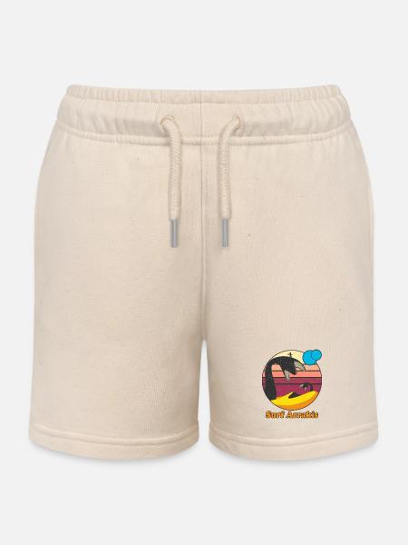 Surf Arrakis Retro Grafik - Kinder Organic Joggingshorts Mini Bolter von Stanley/Stella - Natur