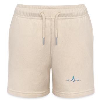 Wing Surfer Wingsurfing Retro Slide Wing - Kids Organic Sweat Shorts by Stanley/Stella - soft Ecru - Front