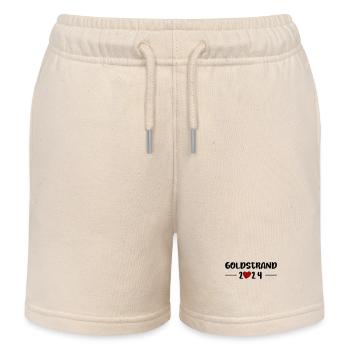 Goldstrand 2024 Herz Reise - Kinder Organic Joggingshorts Mini Bolter von Stanley/Stella - Natur - Vorne