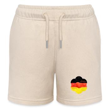 Germany Poppy Germany Flag - Kids Organic Sweat Shorts by Stanley/Stella - soft Ecru - Front