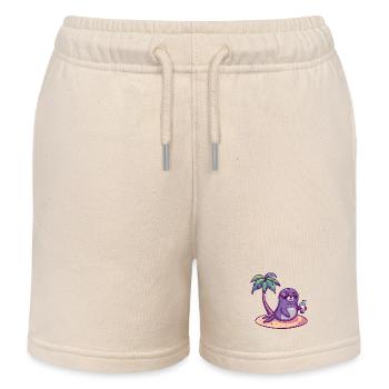 Seal Summer Holiday - Kids Organic Sweat Shorts by Stanley/Stella - soft Ecru - Front