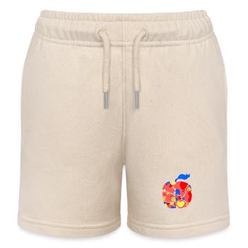 Katze Apfel - Kinder Organic Joggingshorts Mini Bolter von Stanley/Stella - Natur - Vorne