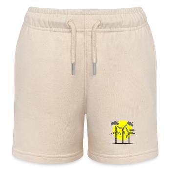 Wind Turbine Renewable Energy - Kids Organic Sweat Shorts by Stanley/Stella - soft Ecru - Front