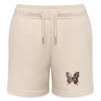 Bunte Blumen Schmetterling Naturliebhaber - Kinder Organic Joggingshorts Mini Bolter von Stanley/Stella - Natur - Vorne