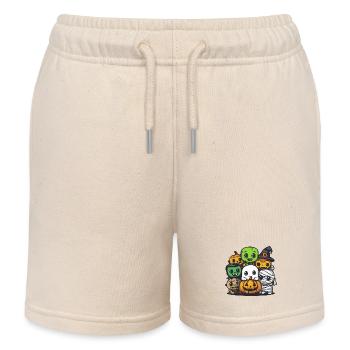 Halloween Party Trick Or Treat Comic - Kids Organic Sweat Shorts by Stanley/Stella - soft Ecru - Front