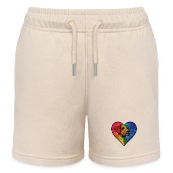 Airedale Terrier Hund Herz Hundeliebe - Kinder Organic Joggingshorts Mini Bolter von Stanley/Stella - Natur - Vorne