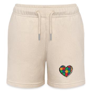 Autism Autistic - Kids Organic Sweat Shorts by Stanley/Stella - soft Ecru - Front