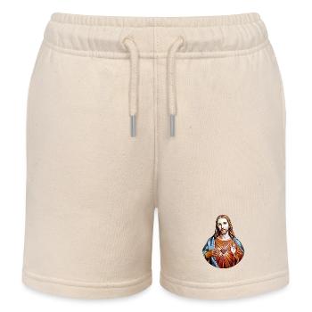 Jésus-Christ * peinture de Jésus-Christ - Short de jogging enfant bio Stanley/Stella - écru doux - Devant