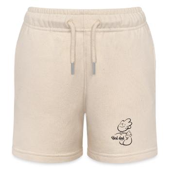 Best dad and son illustration - Kids Organic Sweat Shorts by Stanley/Stella - soft Ecru - Front