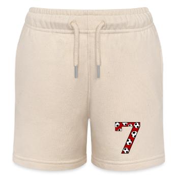 7. Geburtstag Fußball rot - Kinder Organic Joggingshorts Mini Bolter von Stanley/Stella - Natur - Vorne