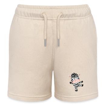 Tanzendes Zebra auf Eis - Eisläufer Design - Kinder Organic Joggingshorts Mini Bolter von Stanley/Stella - Natur - Vorne