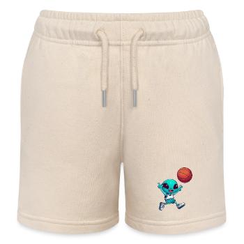 Alien Basketballer: Außerirdisch guter Basketballv - Kinder Organic Joggingshorts Mini Bolter von Stanley/Stella - Natur - Vorne