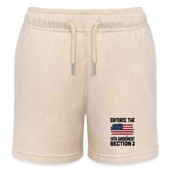 Enforce The 14TH Amendment Section 3 - Kids Organic Sweat Shorts by Stanley/Stella - soft Ecru - Front