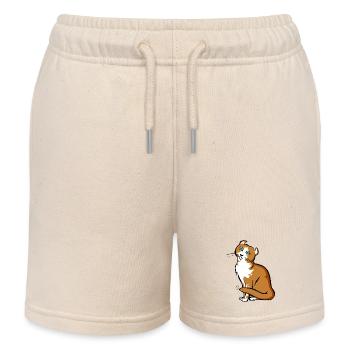 Chat | Chat | graphique est modifié - Short de jogging enfant bio Stanley/Stella - écru doux - Devant
