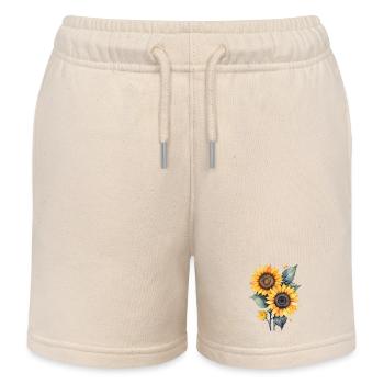 Sonnenblumen - Kinder Organic Joggingshorts Mini Bolter von Stanley/Stella - Natur - Vorne