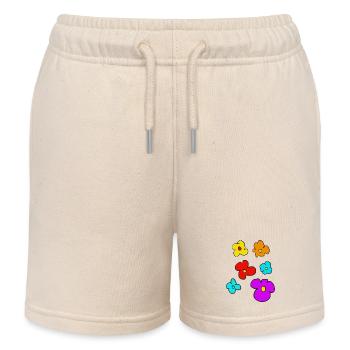 blumen - Kinder Organic Joggingshorts Mini Bolter von Stanley/Stella - Natur - Vorne