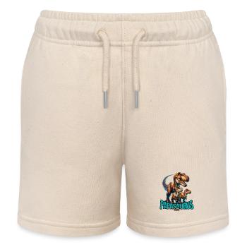 Papasaurus Rex - Kinder Organic Joggingshorts Mini Bolter von Stanley/Stella - Natur - Vorne
