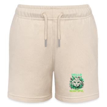 Katze schöne stilvolle Frauen bunte Kunst Kunst - Kinder Organic Joggingshorts Mini Bolter von Stanley/Stella - Natur - Vorne