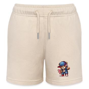 Cool Teddy Bear v2 - Kids Organic Sweat Shorts by Stanley/Stella - soft Ecru - Front