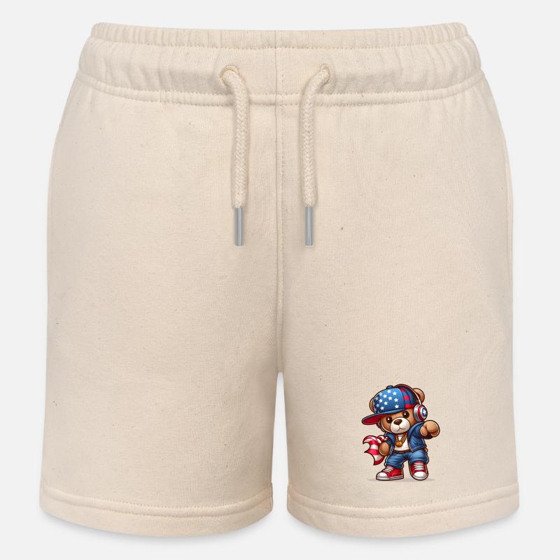Ourson Cool v2 - Short de jogging enfant bio Stanley/Stella - écru doux