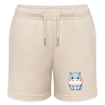 Niedliches verspieltes Nilpferd - Kinder Organic Joggingshorts Mini Bolter von Stanley/Stella - Natur - Vorne