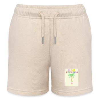 Palmier pastel - Short de jogging enfant bio Stanley/Stella - écru doux - Devant
