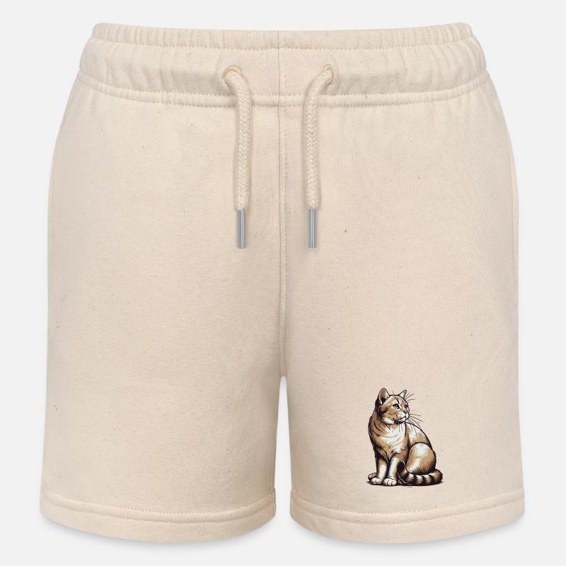 Chat - Short de jogging enfant bio Stanley/Stella - écru doux