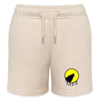 wolf full moon - Kids Organic Sweat Shorts by Stanley/Stella - soft Ecru - Front