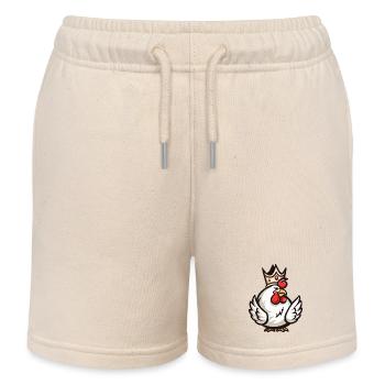 Coq Cartoon Couronne - Short de jogging enfant bio Stanley/Stella - écru doux - Devant