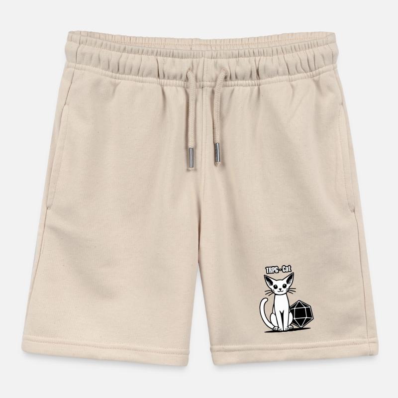 RPG Elven Katze & Würfel - TRPG Cat Kids Organic Sweat Shorts by Stanley/Stella