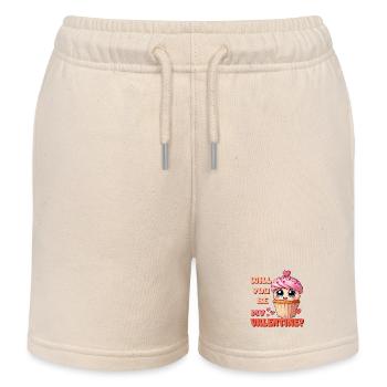 Cupcake - Will you be my Valentine - Kinder Organic Joggingshorts Mini Bolter von Stanley/Stella - Natur - Vorne