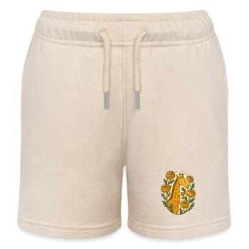 Retro Giraffe - Kinder Organic Joggingshorts Mini Bolter von Stanley/Stella - Natur - Vorne