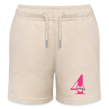 Chiffre quatre 4 avec cœur - Short de jogging enfant bio Stanley/Stella - écru doux - Devant