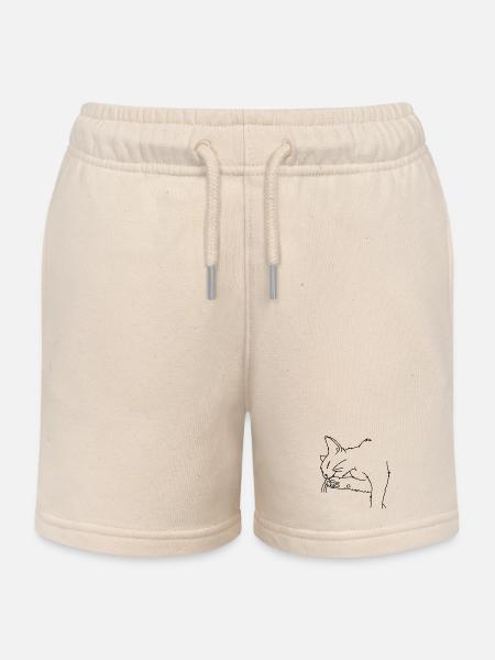 Katze - Kinder Organic Joggingshorts Mini Bolter von Stanley/Stella - Natur