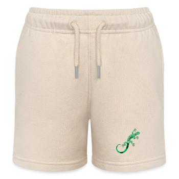 Grüner Ornamentgecko Muster - Kinder Organic Joggingshorts Mini Bolter von Stanley/Stella - Natur - Vorne