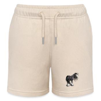 Fröhliches Shire Horse - Kinder Organic Joggingshorts Mini Bolter von Stanley/Stella - Natur - Vorne
