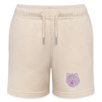 Bär in pink-türkis,Weihnachsbär - Kinder Organic Joggingshorts Mini Bolter von Stanley/Stella - Natur - Vorne