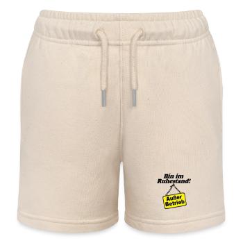 Rente Rentner Rentnerin Bin im Ruhestand(25) - Kinder Organic Joggingshorts Mini Bolter von Stanley/Stella - Natur - Vorne