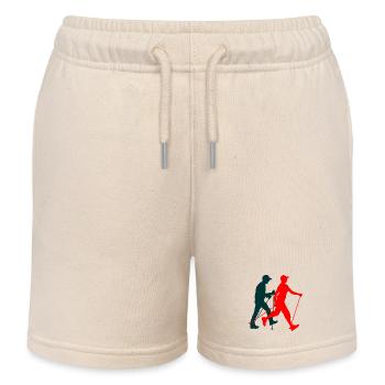 Nordicwalking Walker Silhouette bunte Figuren - Kinder Organic Joggingshorts Mini Bolter von Stanley/Stella - Natur - Vorne