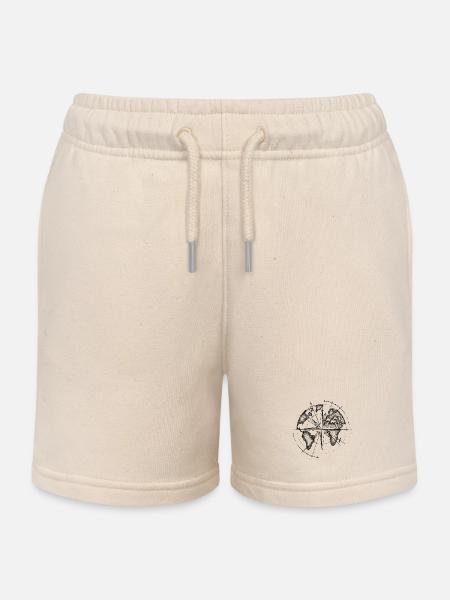 Map monde  - Short de jogging enfant bio Stanley/Stella - écru doux