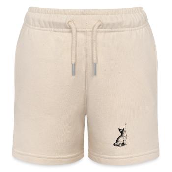 Fox puppy with butterfly - Kids Organic Sweat Shorts by Stanley/Stella - soft Ecru - Front