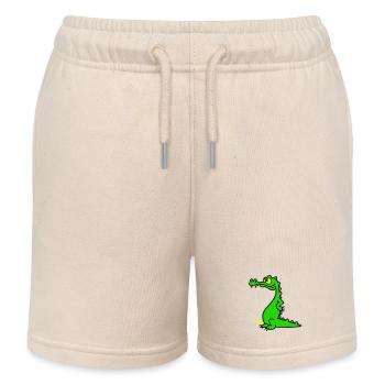 Crocodile souriant, design à trois couleurs - Short de jogging enfant bio Stanley/Stella - écru doux - Devant