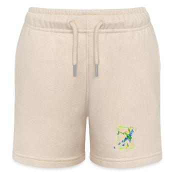Retro Handball Spieler - Handballer - Ballsport - Kinder Organic Joggingshorts Mini Bolter von Stanley/Stella - Natur - Vorne