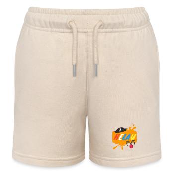Helau Splash Karnevaldesign - Kinder Organic Joggingshorts Mini Bolter von Stanley/Stella - Natur - Vorne
