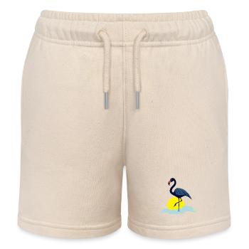 Blauer Flamingo - Kinder Organic Joggingshorts Mini Bolter von Stanley/Stella - Natur - Vorne