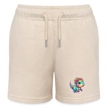 Dinosaur - Kids Organic Sweat Shorts by Stanley/Stella - soft Ecru - Front