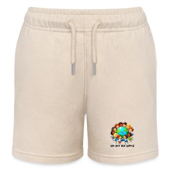 We Are the World - Kids Organic Sweat Shorts by Stanley/Stella - soft Ecru - Front