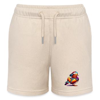 Mandarin duck - Kids Organic Sweat Shorts by Stanley/Stella - soft Ecru - Front