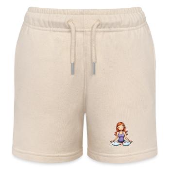 Yoga Mädchen Lotus Position - Kinder Organic Joggingshorts Mini Bolter von Stanley/Stella - Natur - Vorne