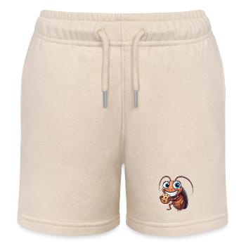 Lustiger Keks Kakerlake süßer Nachtisch Comic - Kinder Organic Joggingshorts Mini Bolter von Stanley/Stella - Natur - Vorne